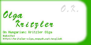 olga kritzler business card